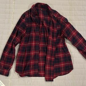 Uniqlo Red and Navy Plaid Shirt